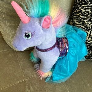 Build-A-Bear Purple and Blue Unicorn Stuffed Animal